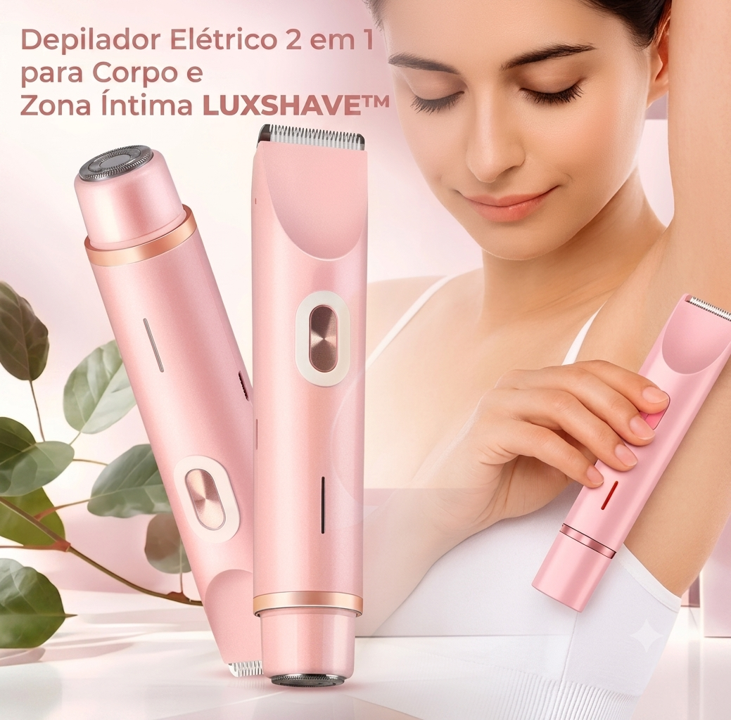 Depilador Elétrico LuxSkin 2 em 1 — Depilação Profissional sem Dor para Corpo e Zona Íntima
